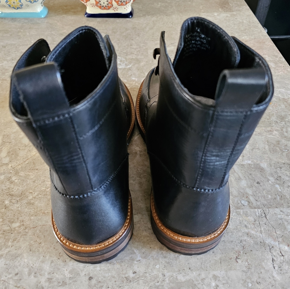 Express Brogue leather casual Boots color black men's size 12 no Box - Picture 4 of 11